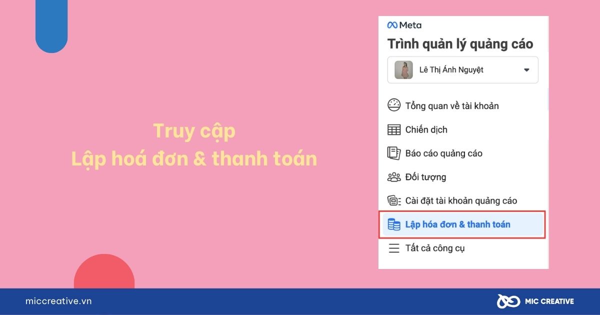 Truy cập Lập hóa đơn và thanh toán