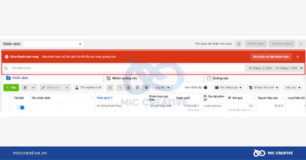 Bài viết quảng cáo bị gắn cờ