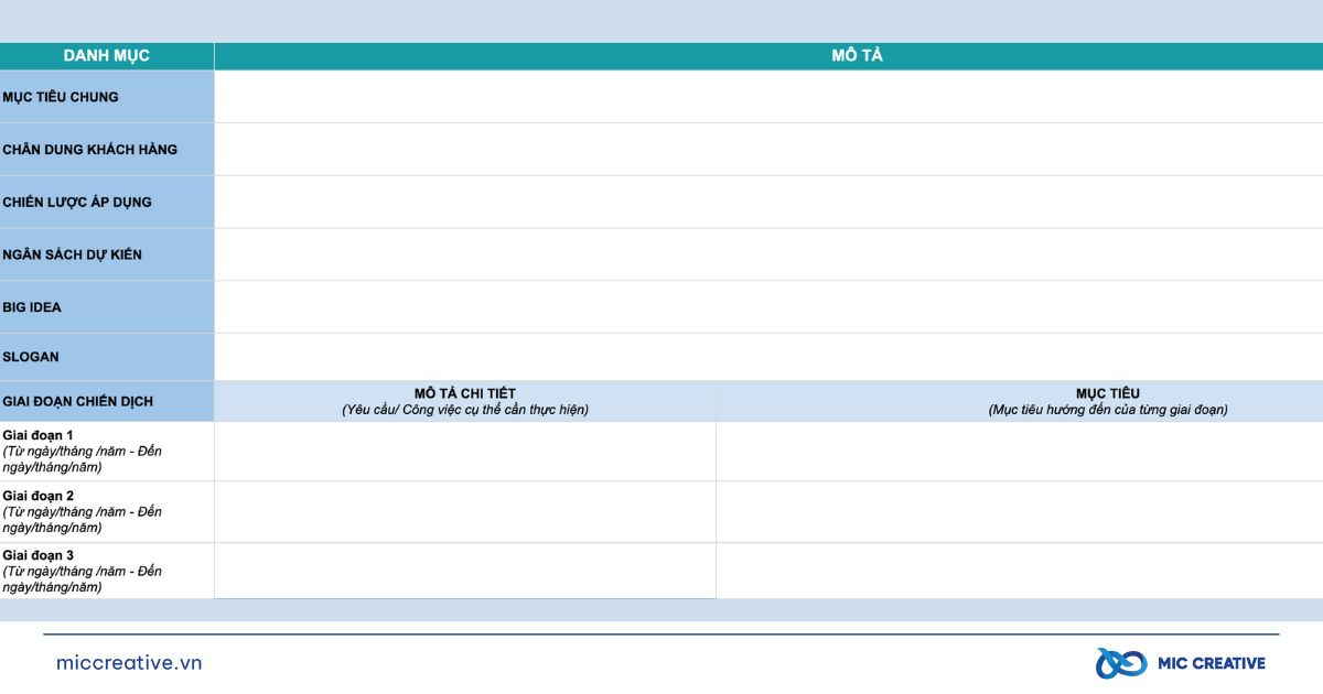 Tham khảo bảng kế hoạch Marketing mẫu Excel cho doanh nghiệp