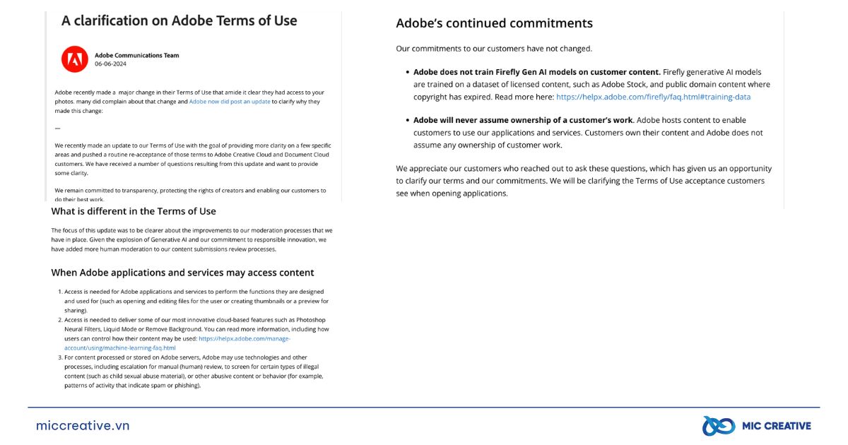 Adobe lên tiếng giải thích cho điều khoản sử dụng mới