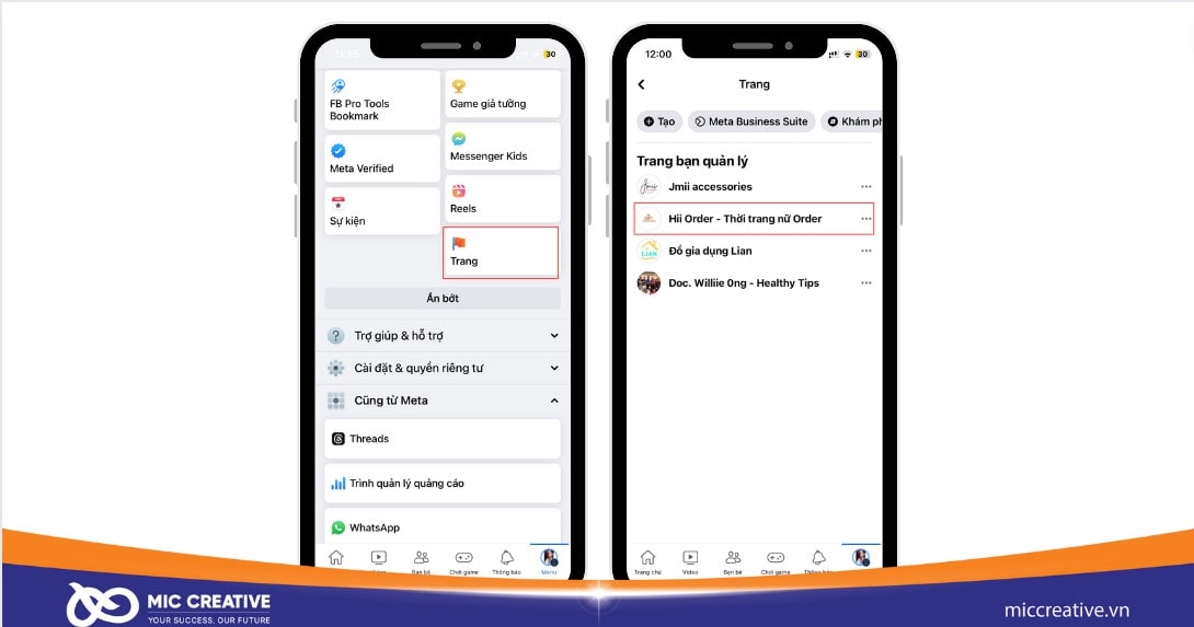 Truy cập vào Fanpage