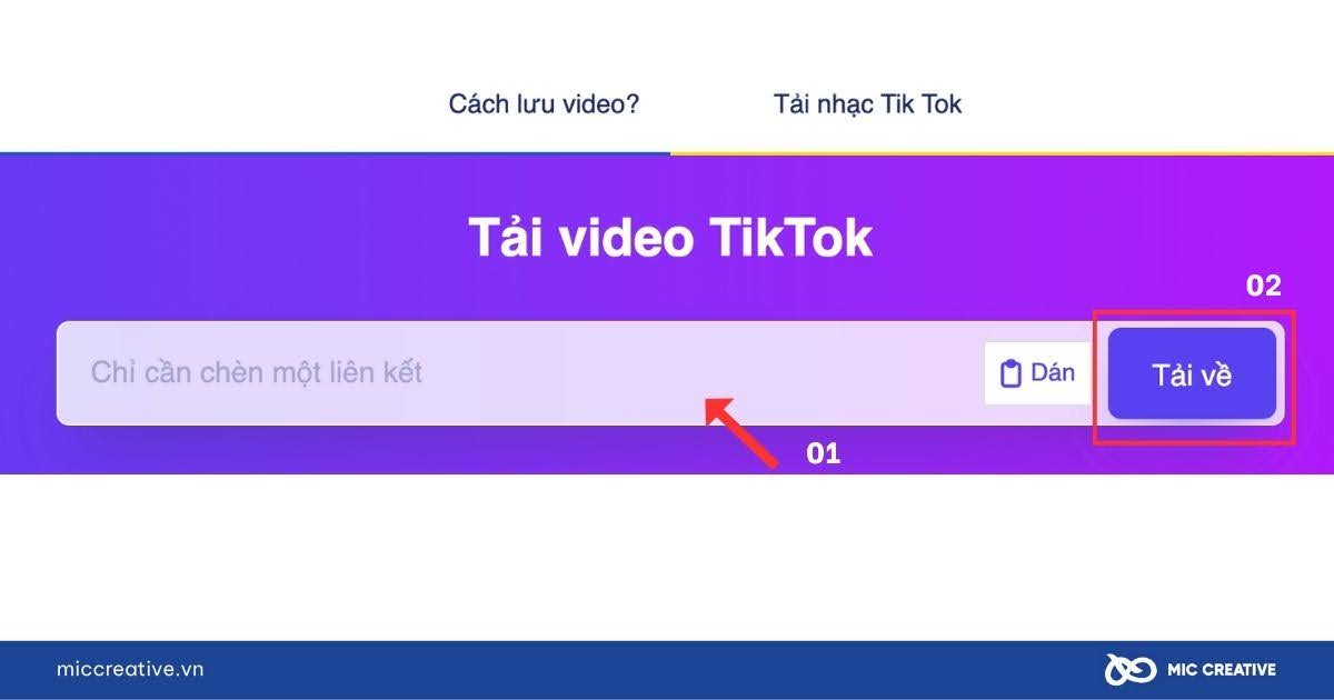 Chèn đường dẫn để tải video TikTok trên máy tính