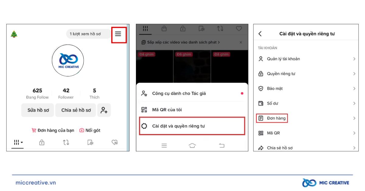Cách kiểm tra đơn hàng trên TikTok