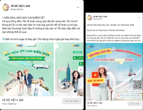 Sản phẩm chạy quảng cáo Facebook cho Vé rẻ Việt Đài