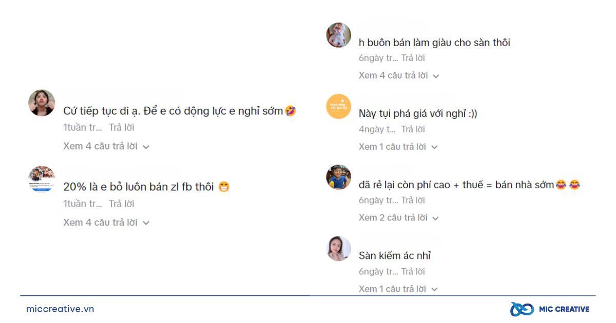 Phản ứng của các nhà bán hàng