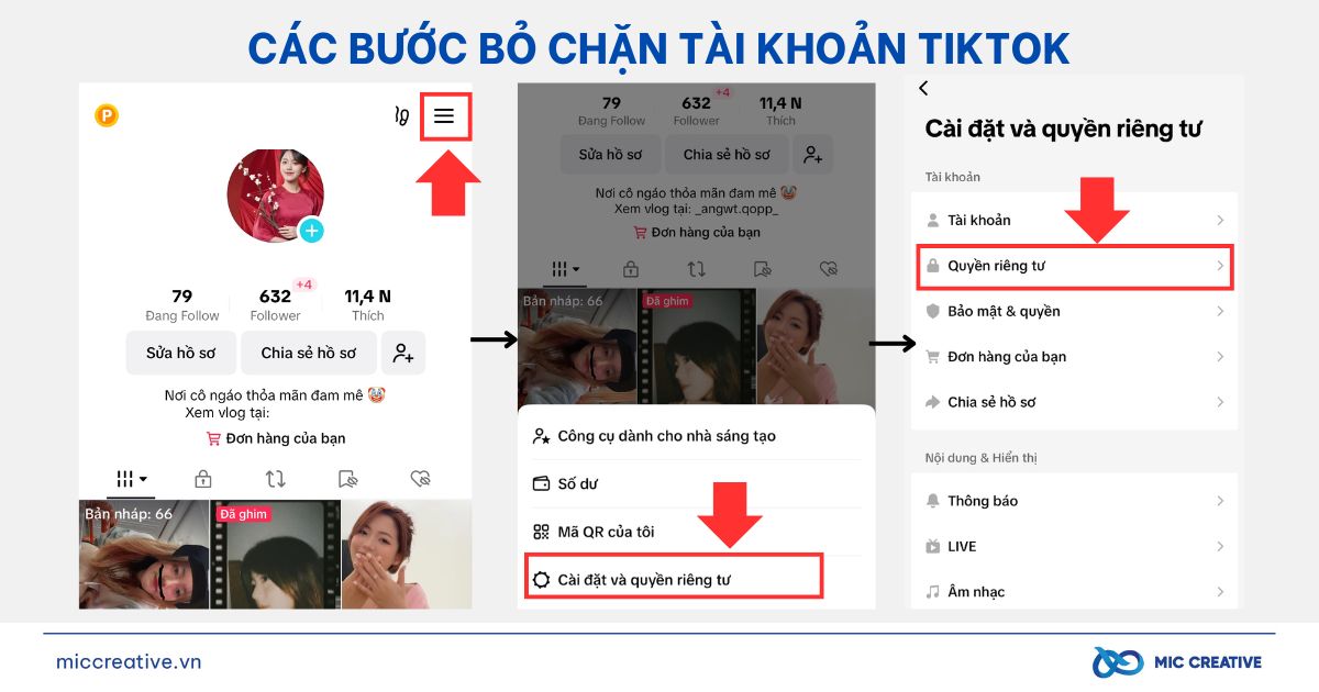 Các bước bỏ chặn TikTok