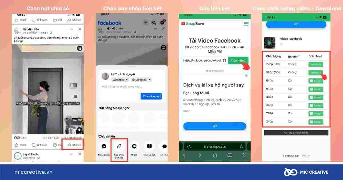 Sử dụng Snapsave để tải video Facebook riêng tư về điện thoại