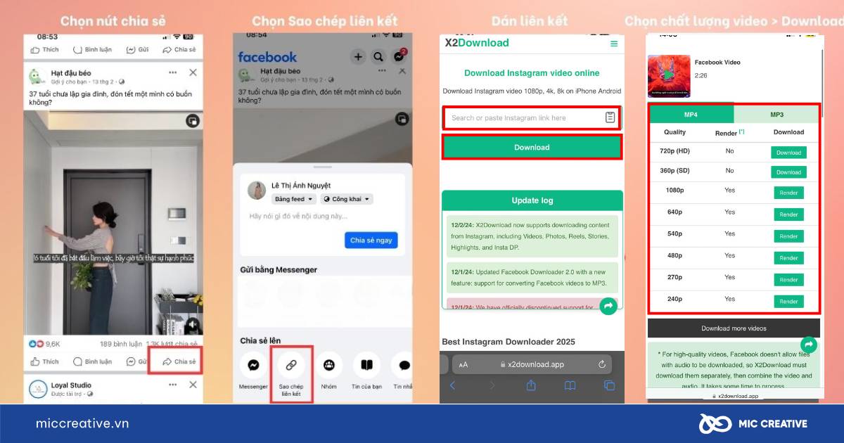 Tải video Facebook riêng tư về điện thoại bằng X2Download