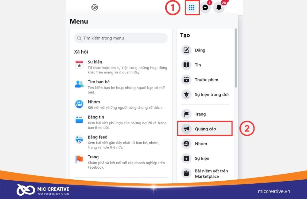 trình quản lý quảng cáo facebook