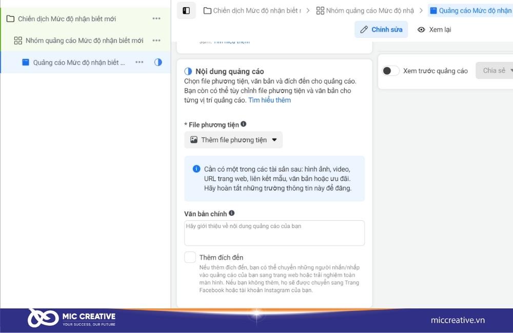 trình quản lý quảng cáo facebook