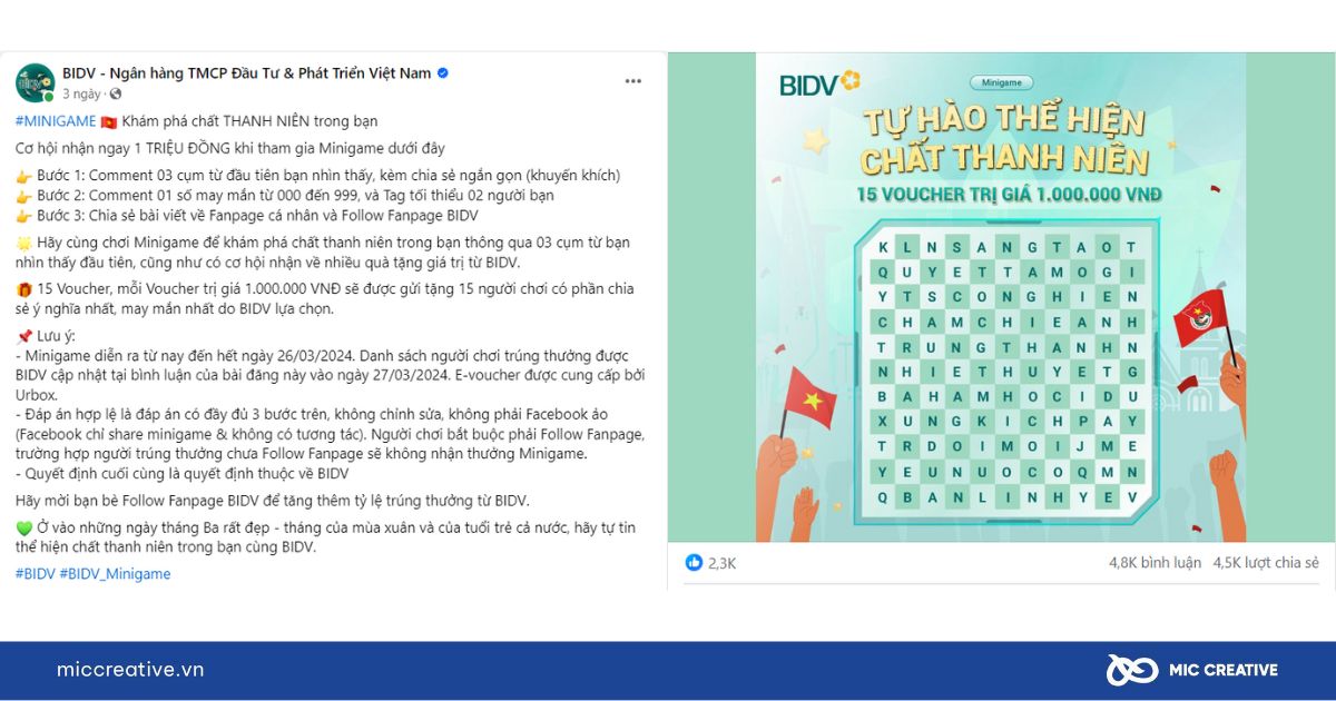 Tổ chức Minigame để thu hút tương tác 