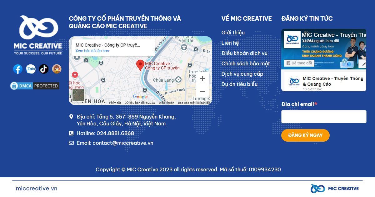 Giao diện Website Footer