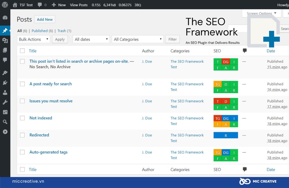 Giao diện của SEO Framework