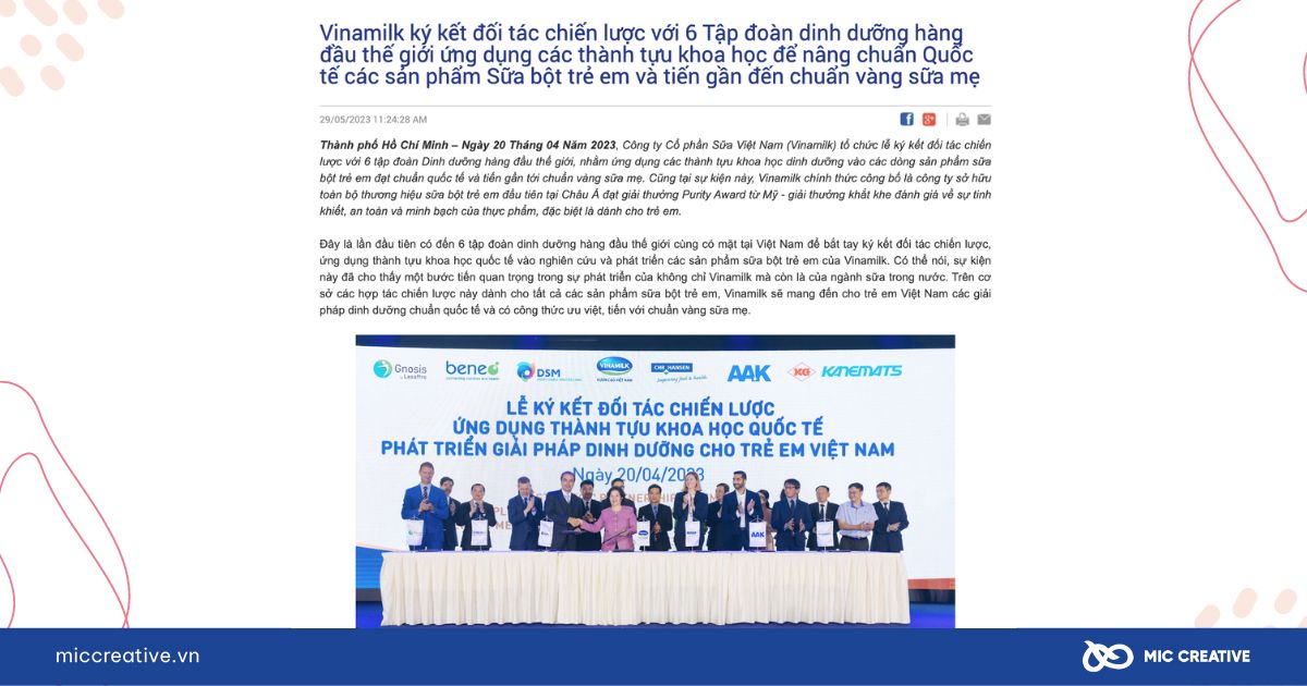 Thông cáo báo chí quan hệ hợp tác