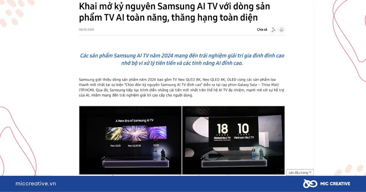 Thông cáo báo chí ra mắt sản phẩm mới