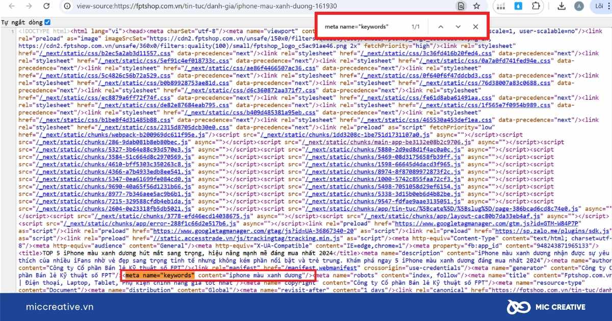 Meta keywords là gì