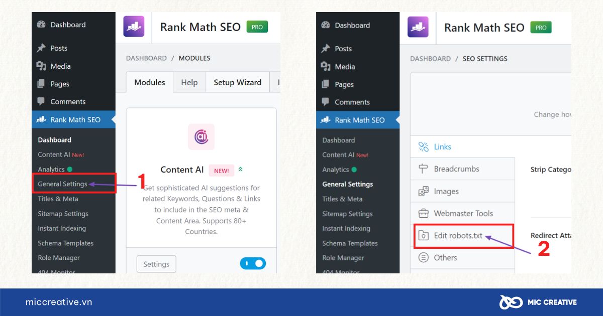 Chỉnh sửa tệp Robots.txt trong Rank Math