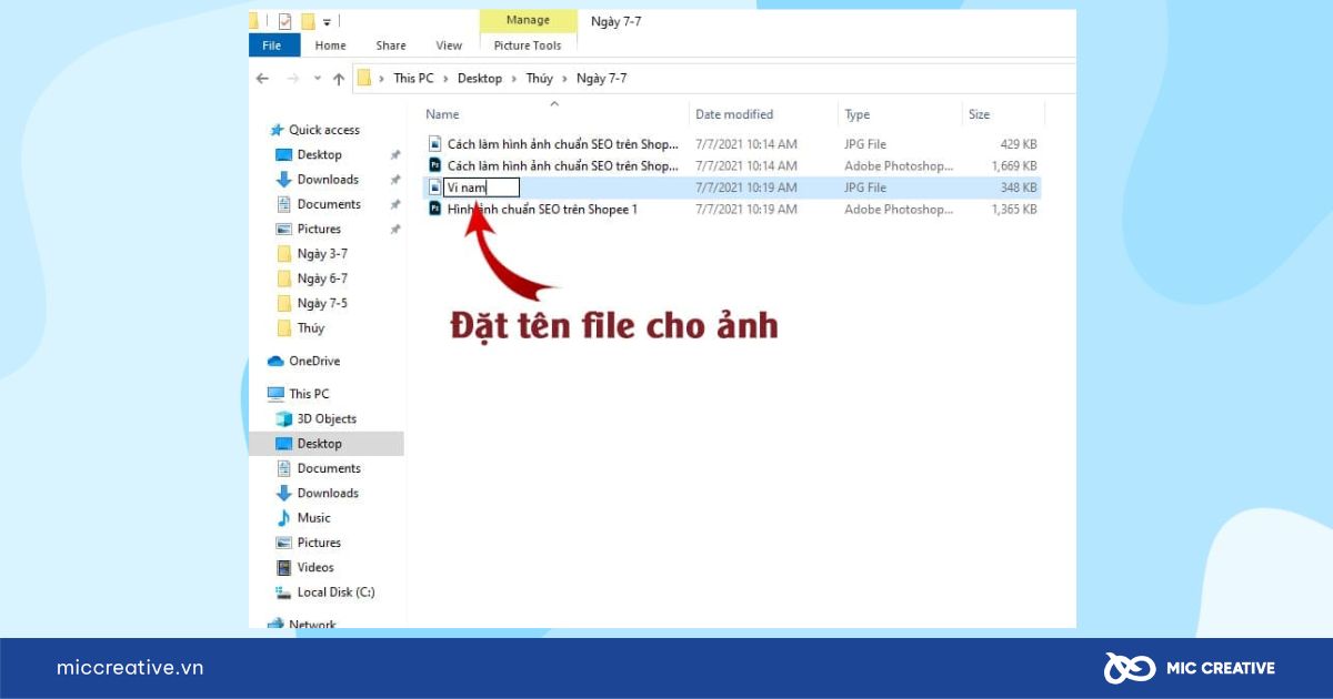 Đặt tên file hình ảnh