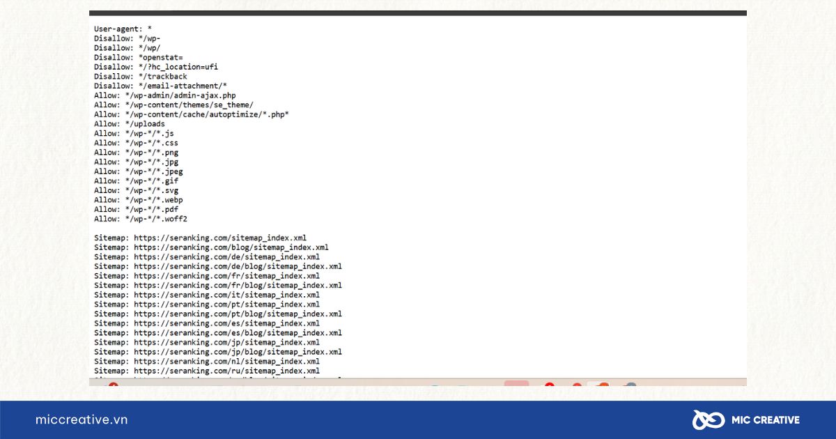 File Robots.txt của một trang web nước ngoài