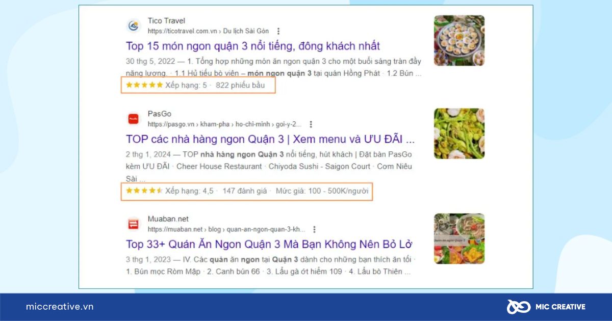 Hình ảnh khi được sử dụng schema markup