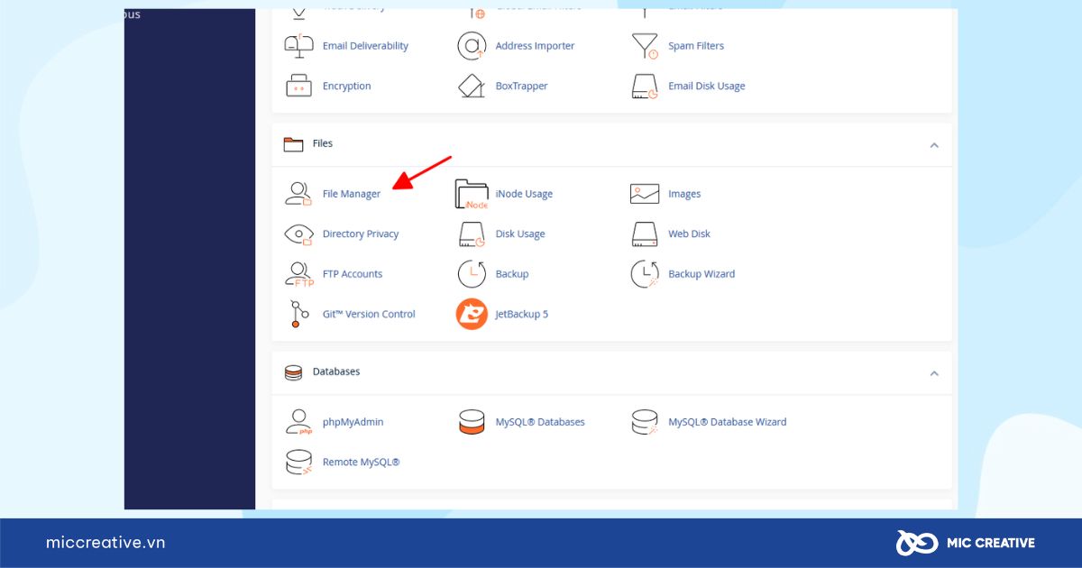 Mở File Manager