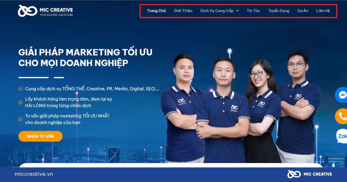 Cấu trúc Website