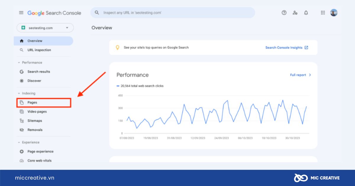 Sử dụng công cụ Google Search Console để kiểm tra các trang liên kết bị lỗi 404 Not Found