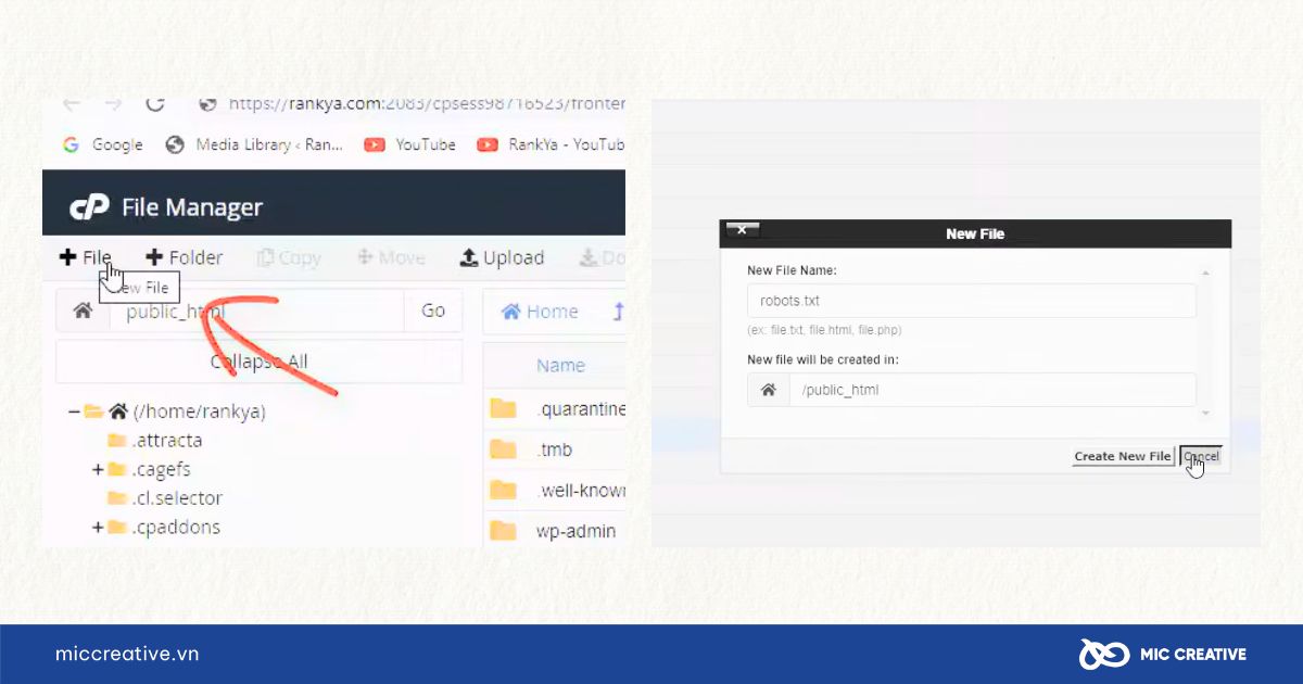 Tạo file tên Robots.txt