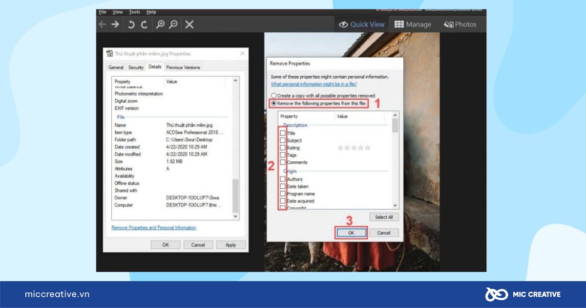 Tối ưu thông tin Metadata ảnh