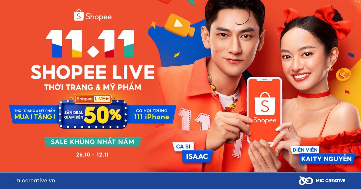 Shopee hợp tác với Isaac và Kaity Nguyễn