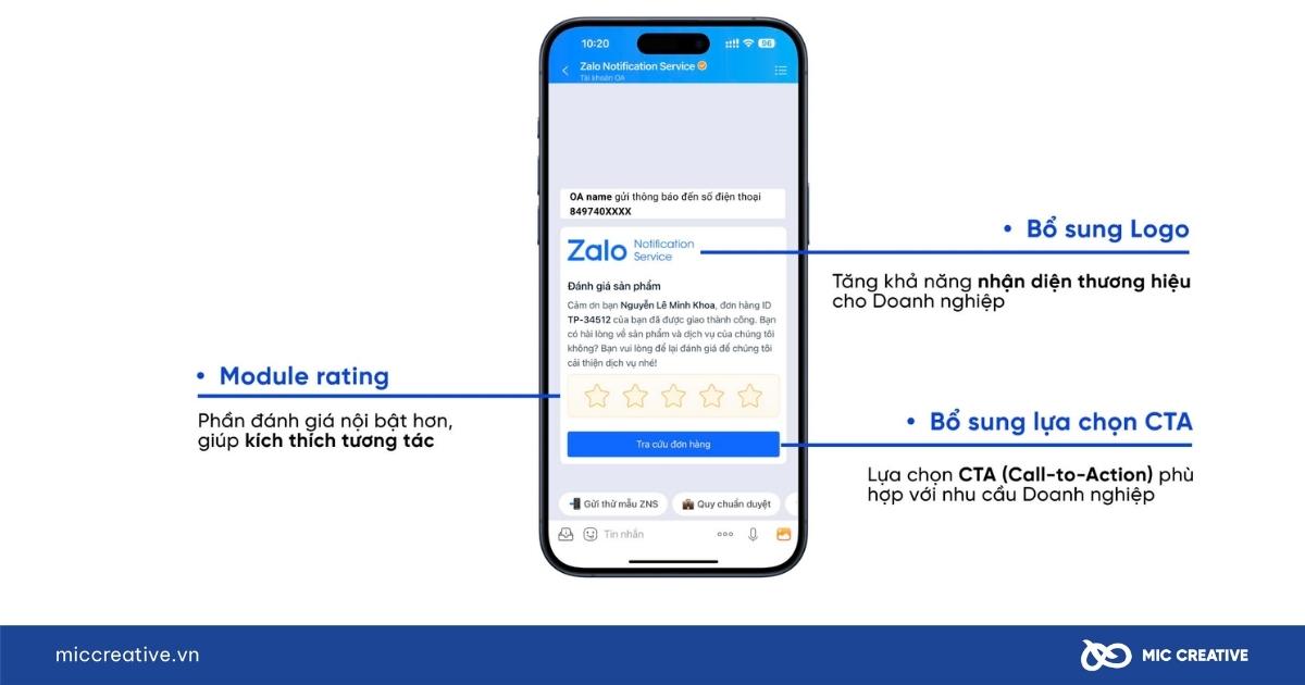 ZNS đánh giá phản hồi khách hàng