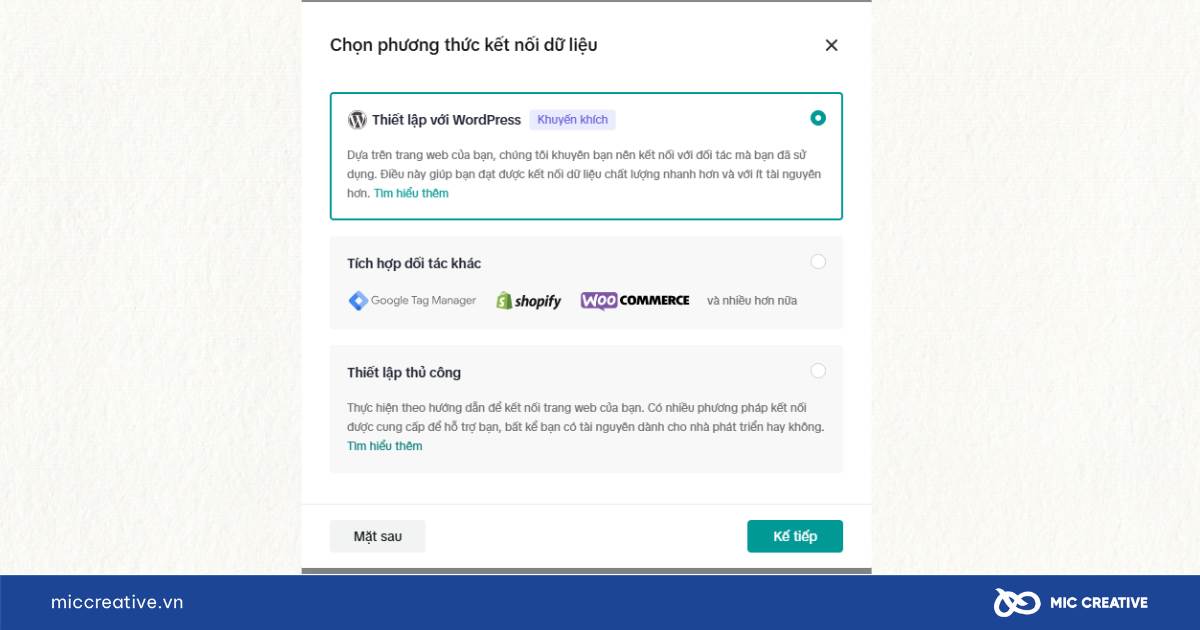 Ba phương thức kết nối dữ liệu chính