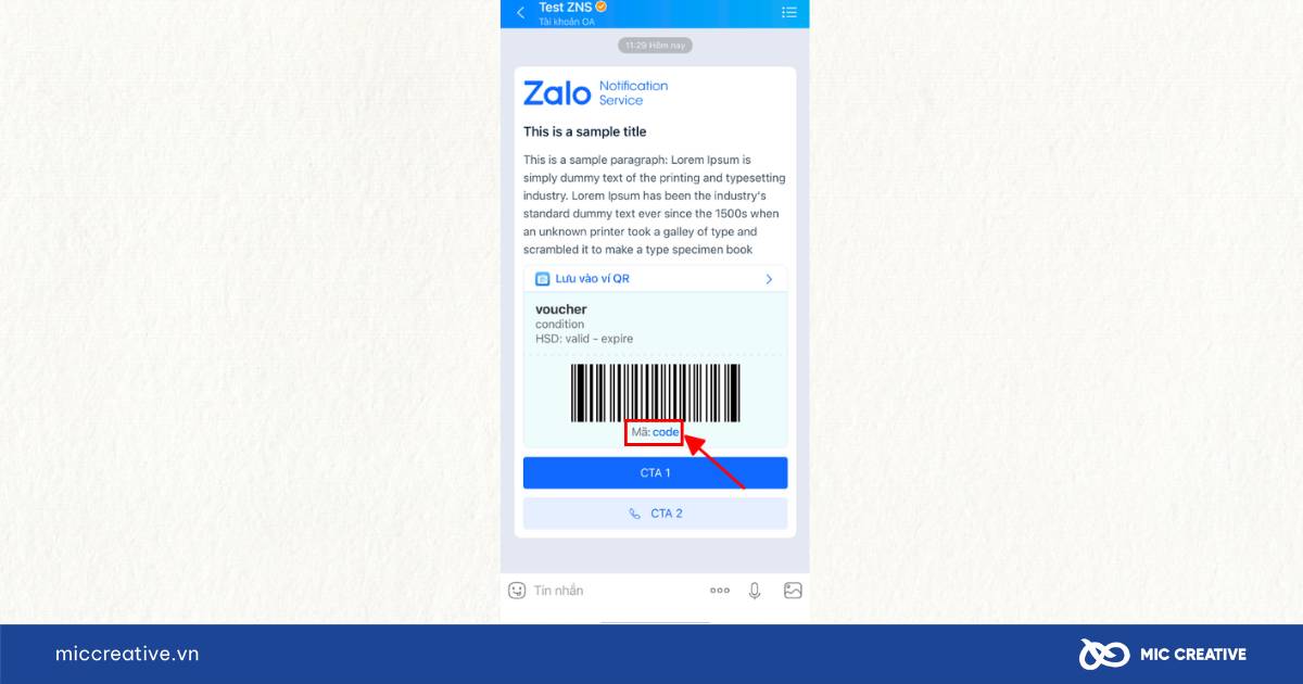 Bấm vào mã Code để copy