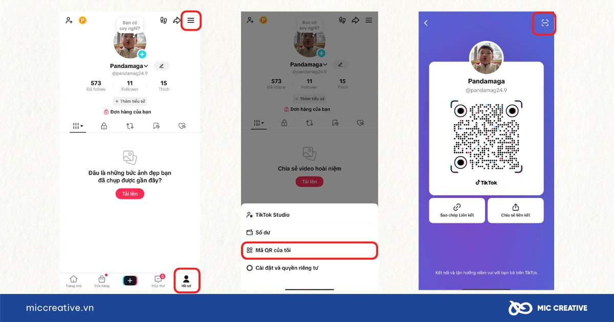 Các bước quét QR