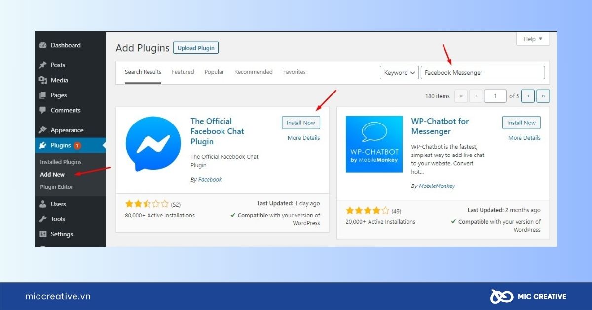 Cài đặt Facebook Chat Plugin