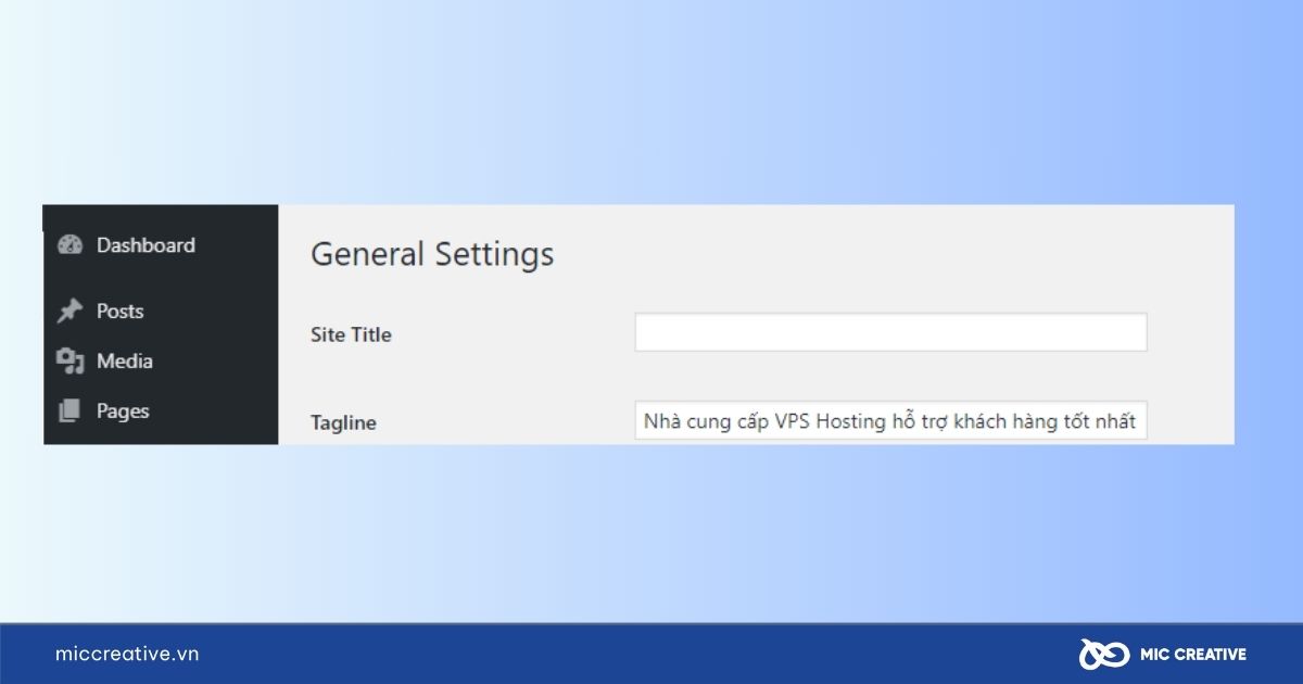 Cài đặt tiêu đề websit