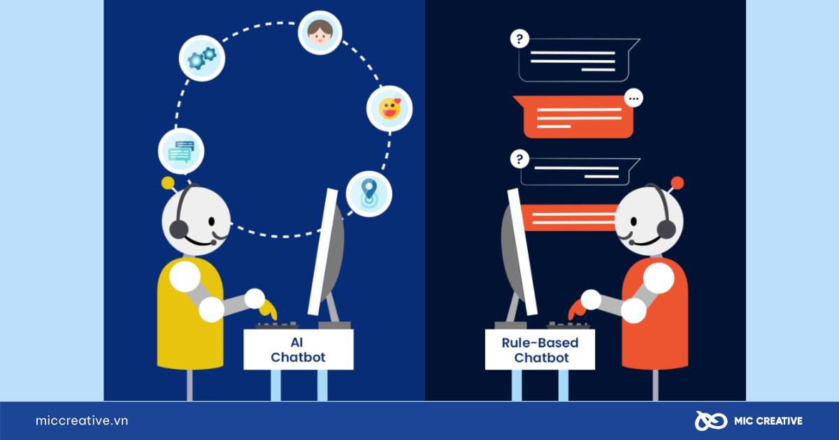 Chatbot dựa trên quy tắc và chatbot AI 