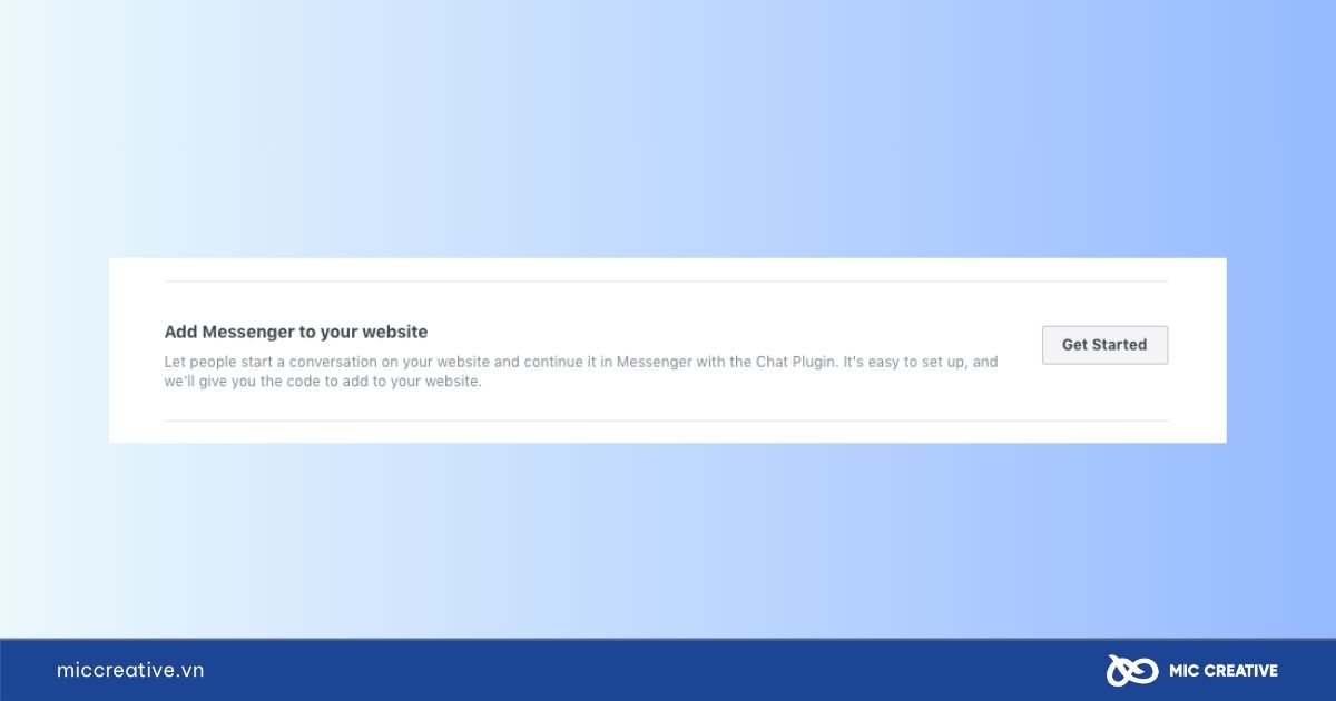 Chọn Get Started