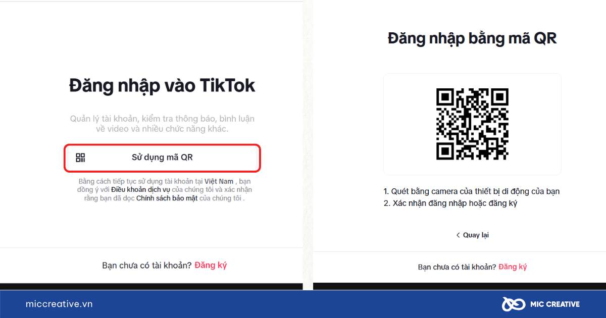Chon phương thức sử dụng mã QR