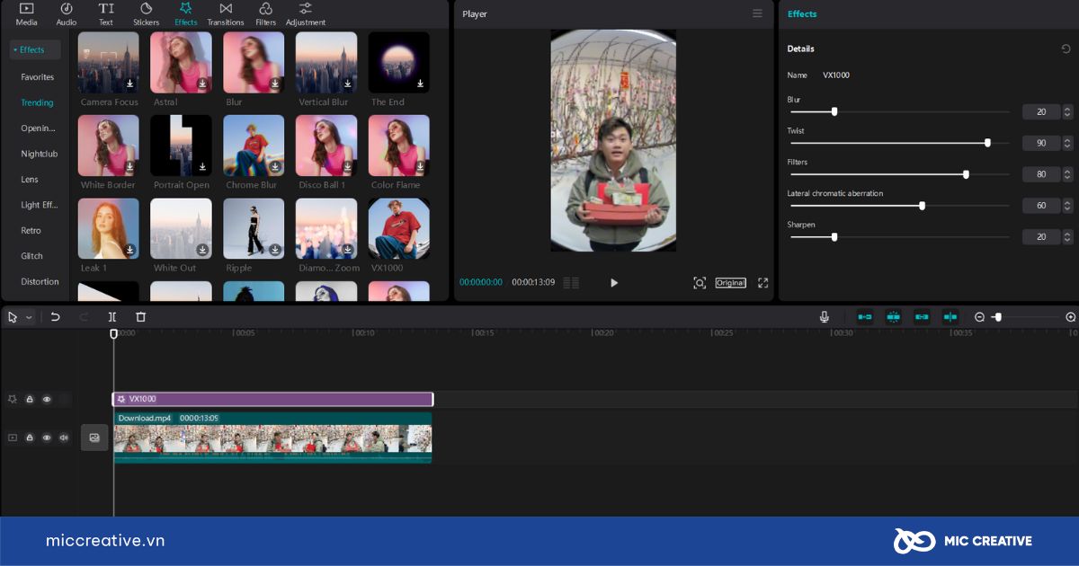 Công cụ Effects