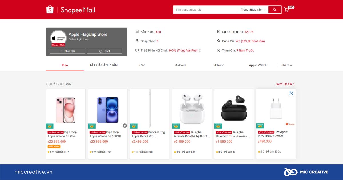 Cửa hàng Apple Flagship Store trên Shopee 