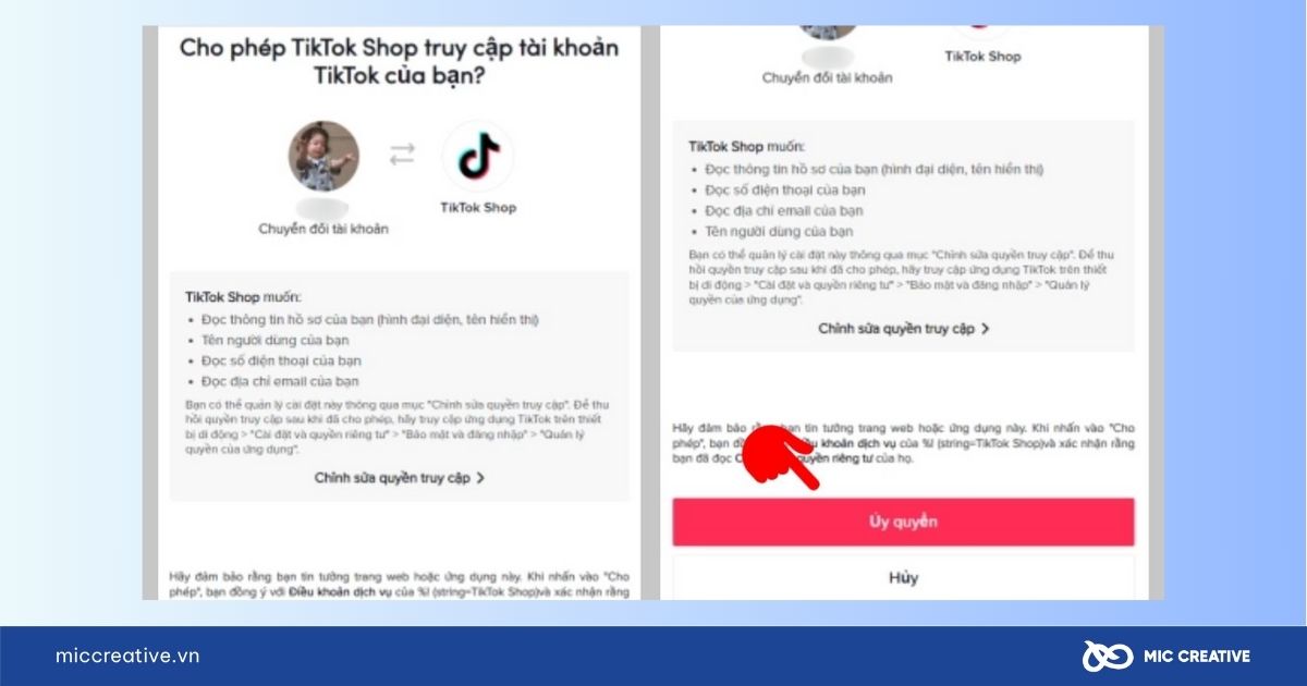 Đăng ký bằng tài khoản TikTok sẵn có