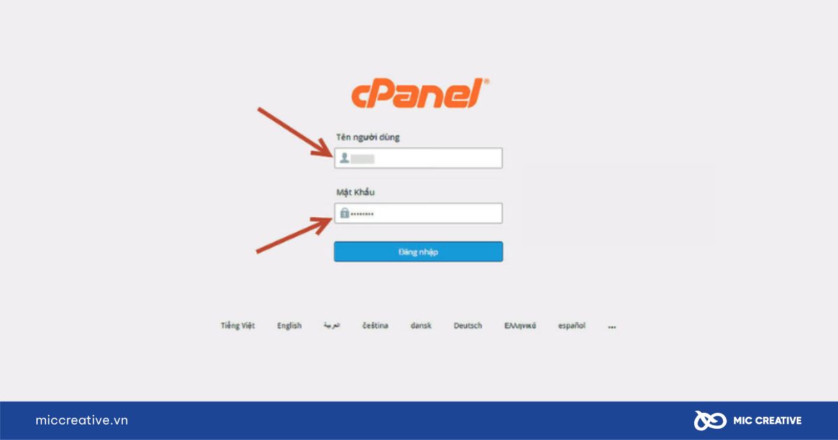 Đăng nhập vào cPanel
