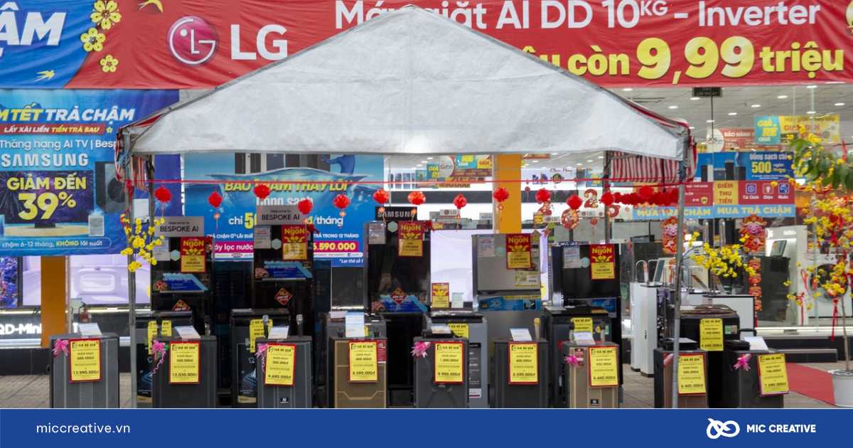 Điện Máy Xanh bày bán các sản phẩm trong dịp Tết