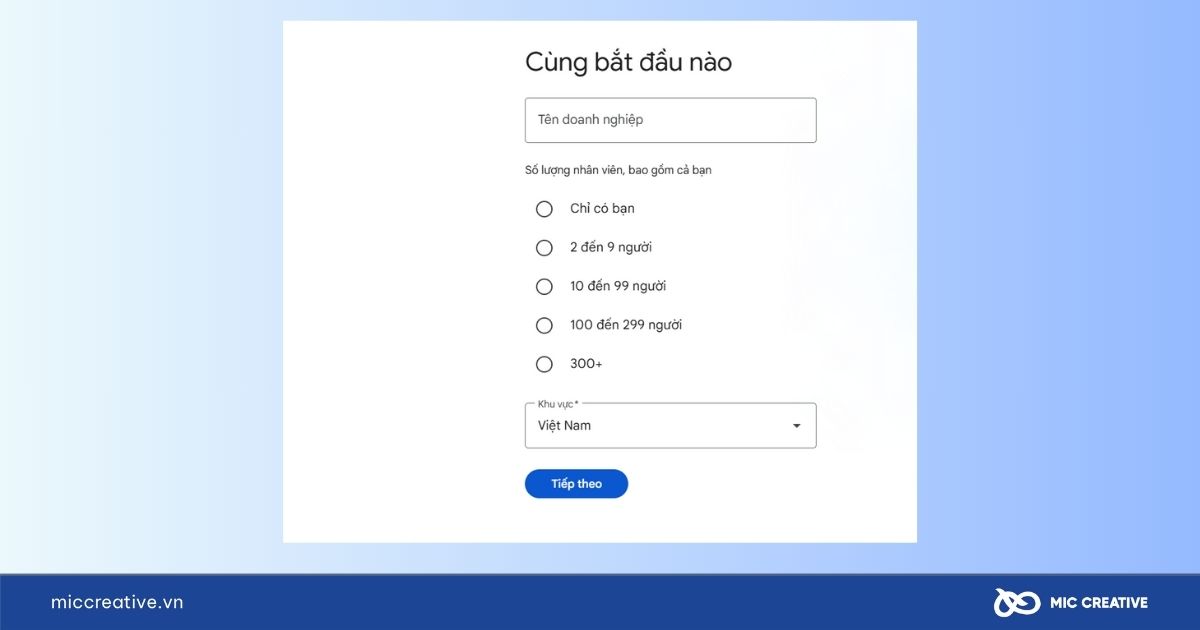 Điền thông tin cơ bản