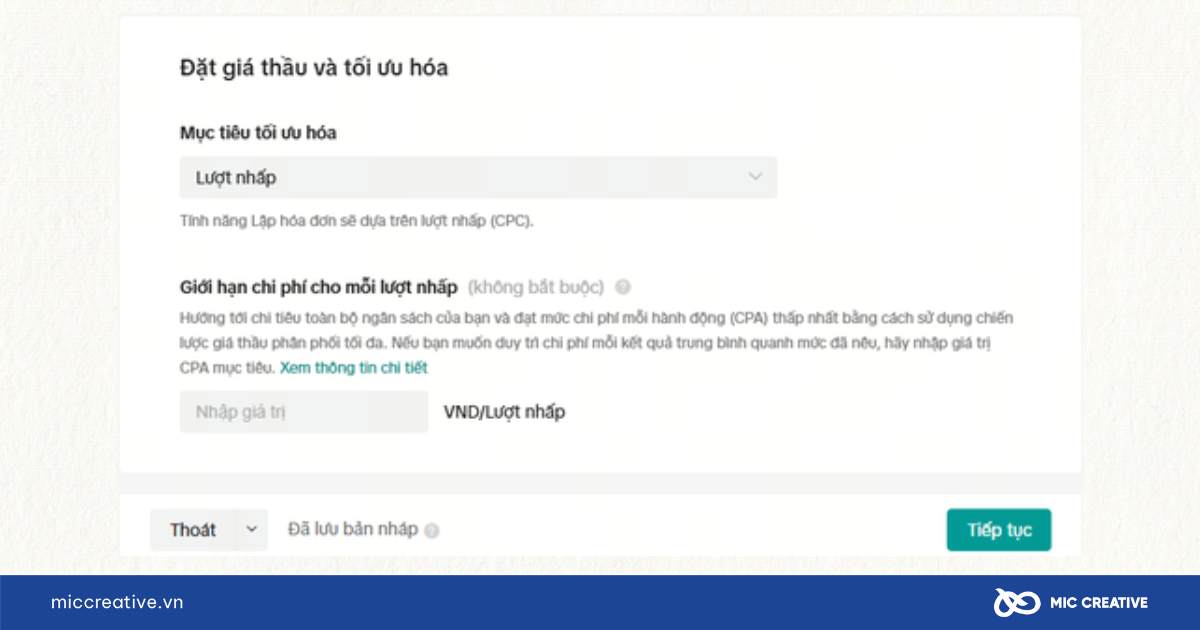 Điều chỉnh giá thầu để tối ưu TikTok Ads