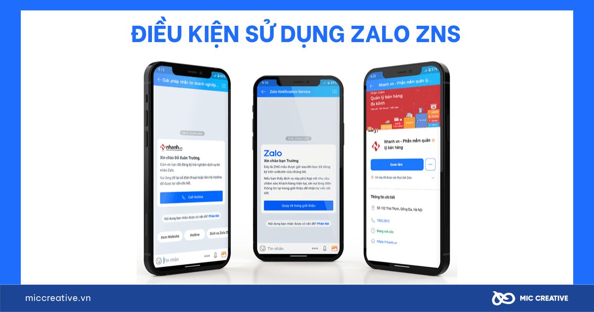 Điều kiện sử dụng Zalo ZNS