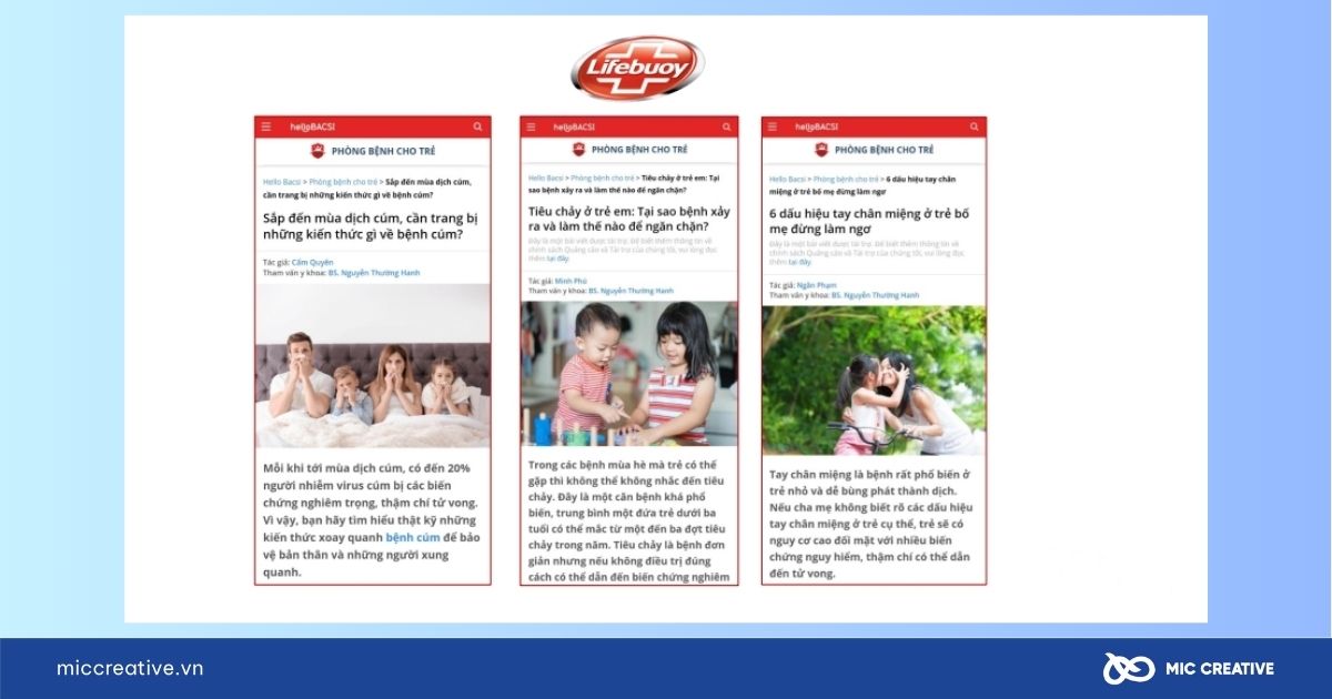 Lifebuoy xuất hiện trên các bài báo