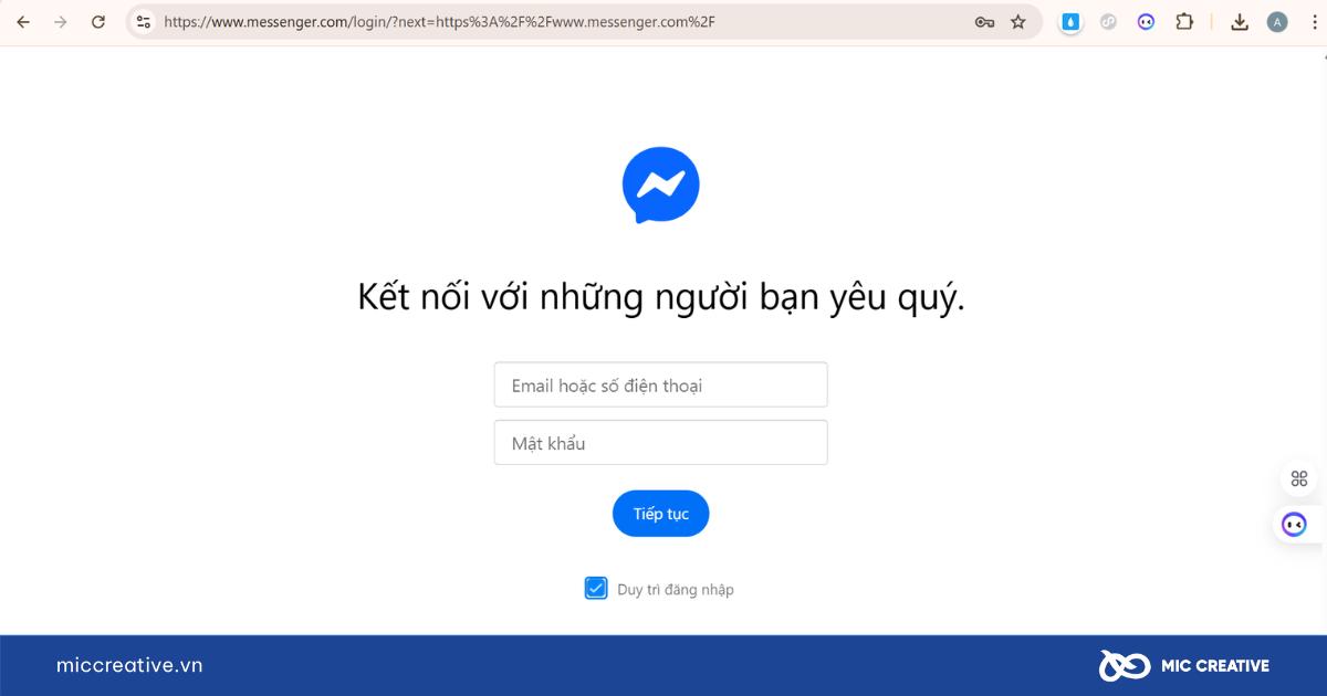messenger đăng nhập
