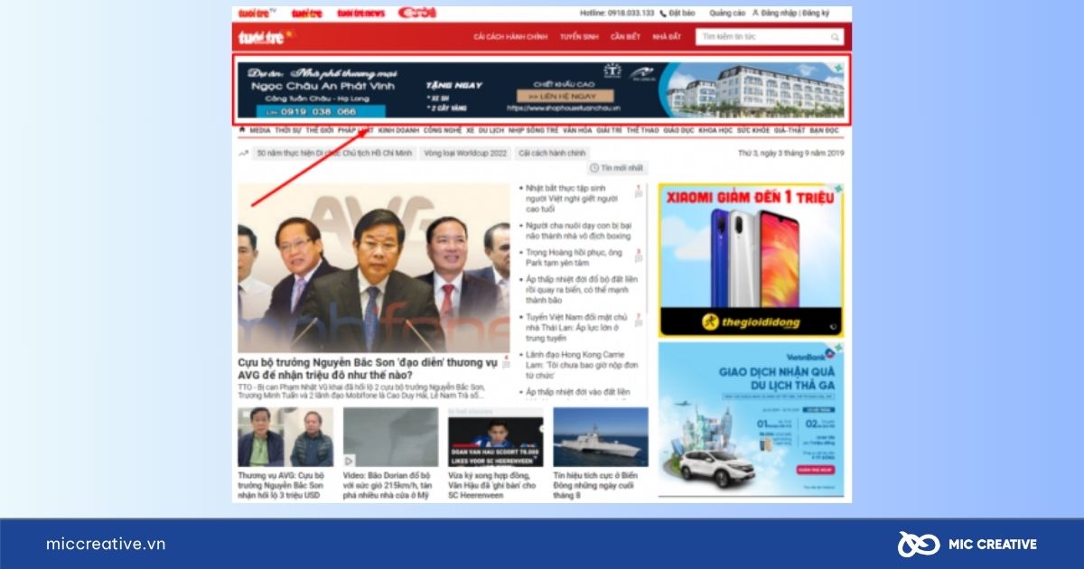 Header banner (Banner đầu trang)